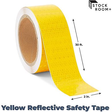 Yellow Reflective Tape - 2 In X 30 Ft Outdoor Reflector Safety Roll For Trailers