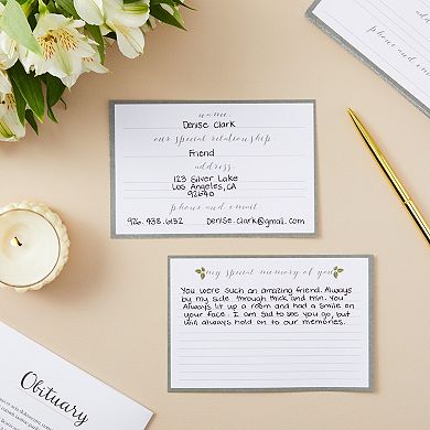 60 Pack Memorial Cards For Celebration Of Life, My Special Memory Of You, 4x6 In