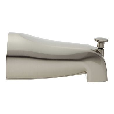 Brushed Nickel Bathtub Spout With Diverter, Slip-fit Connection, 2.5 X 5 In