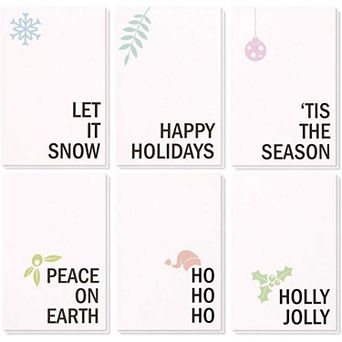 48 Pack Merry Christmas Greeting Cards With Envelopes, 6 Holiday Designs, 4x6