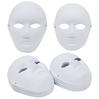 24 Pack Plain Masks For Decorating, Diy Masquerade Mask, White, 2 Sizes