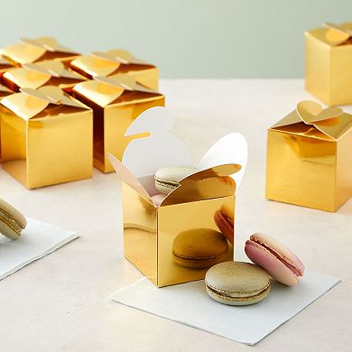 Gold Foil Party Favor Gift Boxes, Decorative Candy Boxes, 2.5 X 2.5 In, 100 Pack