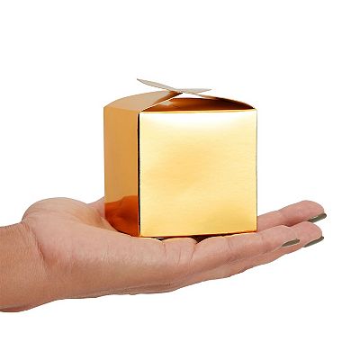 Gold Foil Party Favor Gift Boxes, Decorative Candy Boxes, 2.5 X 2.5 In, 100 Pack