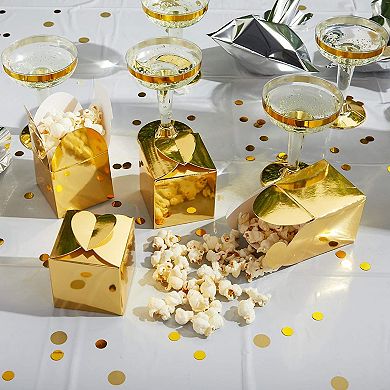 Gold Foil Party Favor Gift Boxes, Decorative Candy Boxes, 2.5 X 2.5 In, 100 Pack