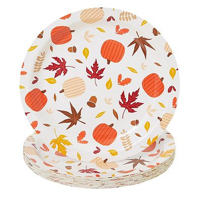 Thanksgiving Paper Plates And Napkins Disposable Dinnerware Set For 24 Guests