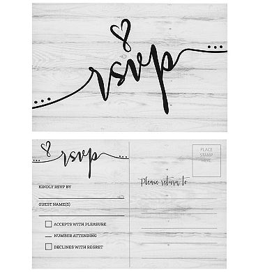 60 Pack Rsvp Cards For Wedding, Response Return Rsvp Postcards (4x6 In)