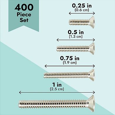400-piece Phillips Machine Screws With #2 Phillips Driver Bit And Storage Case