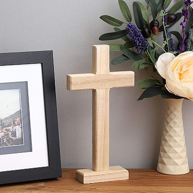 3x Easter Unfinished Wood Crosses For Crafts Table Displays Home Decor 8.7 Inch
