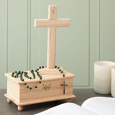 3x Easter Unfinished Wood Crosses For Crafts Table Displays Home Decor 8.7 Inch