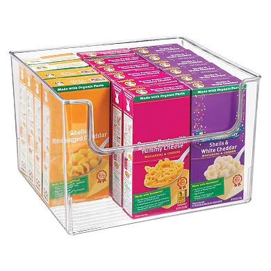 mDesign Plastic Kitchen Storage Organizer Bin with Open Front - 8 Pack - Clear