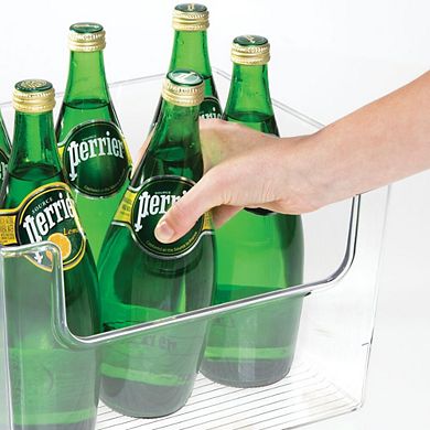 mDesign Plastic Kitchen Storage Organizer Bin with Open Front - 8 Pack - Clear