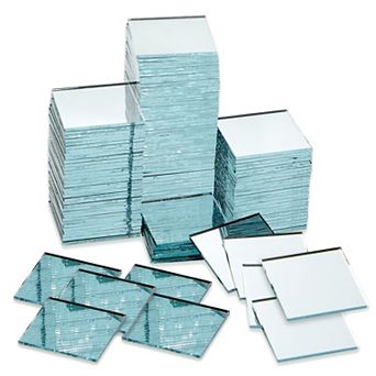 120 pc Mini Square Mirror Tiles 1" For Arts And Crafts Supplies Wall Room Décor