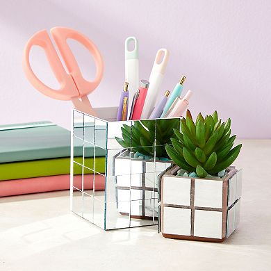 120 Pcs Mini Square Mirror Tiles 1" For Arts And Crafts Supplies Wall Room Décor