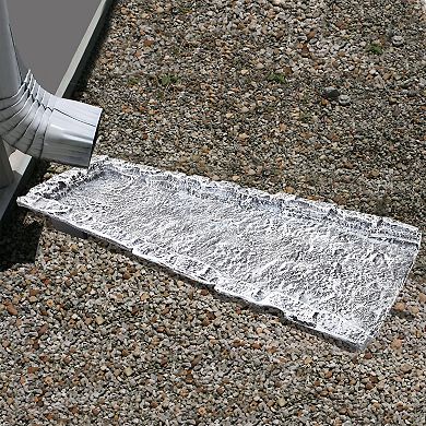 White Slate Stone Rock Cast Aluminum Downspout Gutter 24 In. Splash Block