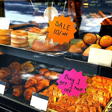 120-pack Blank Starburst Signs For Retail, Bulletin Boards, 6 Colors, 4x4 In