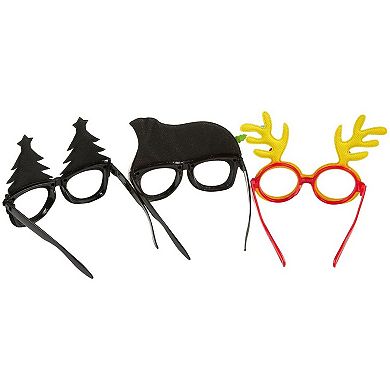 3x Christmas Photo Booth Props Glasses Eyeglasses Xmas Novelty Party Costume