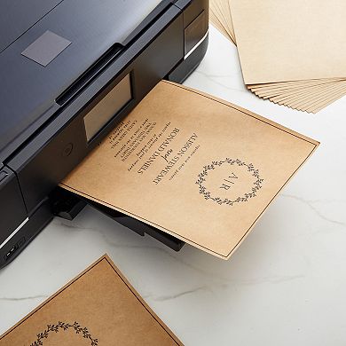 96 Pack Brown Kraft Paper Sheets For Drawing, Invitations, 8.5 X 11 In