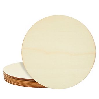 10 Inch Wooden Circles For Crafts, Unfinished Wood Rounds For Diy, 10 Pack