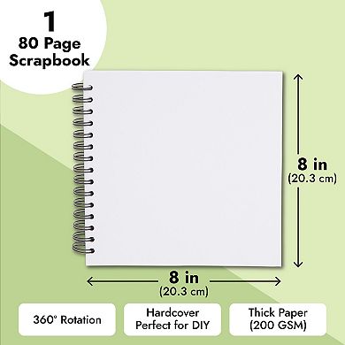 8x8" Scrapbook Photo Album For Family Photo's, Wedding Guest Book, 40 Sheets