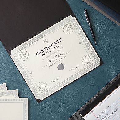 50-sheets Blank Award Certificate Paper With Silver Border, Printable, 8.5x11 In