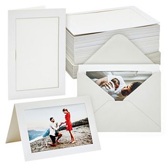 48 Pack Photo Frame Cards 4x6 With Envelopes, Picture Insert Note Cards, Ivory