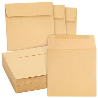 60 Pack Kraft Paper Material 5.5 X 5.5" Square Envelopes For Custom Invitations