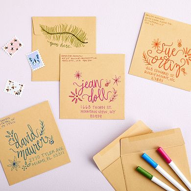 60 Pack Kraft Paper Material 5.5 X 5.5" Square Envelopes For Custom Invitations
