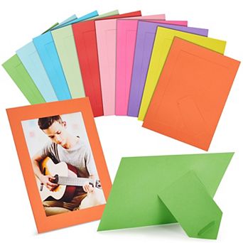 30 Pack Cardboard Picture Frames With Easel Stand, 10 Rainbow Colors, 5x7 In