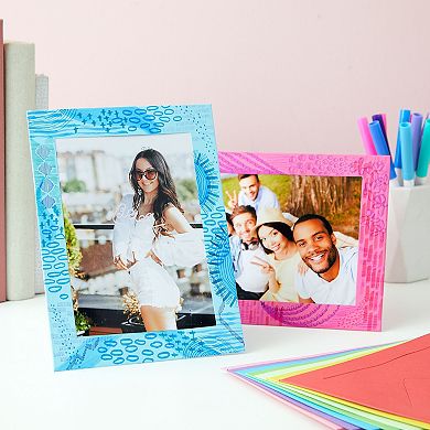 30 Pack Cardboard Picture Frames With Easel Stand, 10 Rainbow Colors, 5x7 In