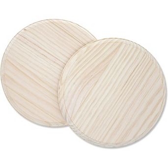 Bright Creations Unfinished Wood Round Plaques For Diy Crafts (2 Pack), 8 in