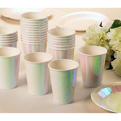 36-pack Iridescent Party Supplies - 12 Oz Holographic Disposable Paper Cups
