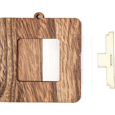 6 Pack Christmas Photo Ornaments, Square Picture Frames Tree Hanging Décor