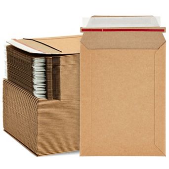100 Pack Rigid Mailers 6x8 - 450 Gsm Sturdy Self-adhesive Cardboard Envelopes
