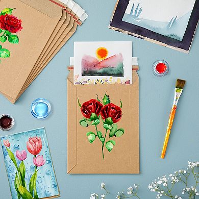 100 Pack Rigid Mailers 6x8 - 450 Gsm Sturdy Self-adhesive Cardboard Envelopes