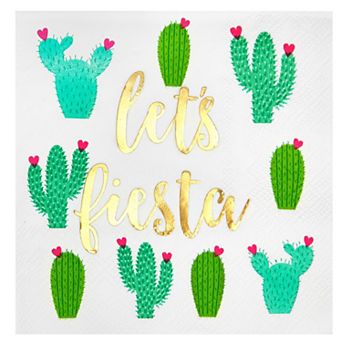 50 Pack Cocktail Fiesta Napkins, Cinco De Mayo Fiesta Party Decorations, 5 X 5"
