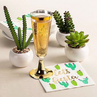 50 Pack Cocktail Fiesta Napkins, Cinco De Mayo Fiesta Party Decorations, 5 X 5"