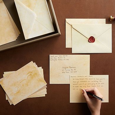 60 Pack Vintage Style Blank Cards And Envelopes 5x7 For Card Making (6 Designs)