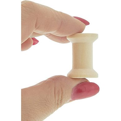 140 Pieces Unfinished Wooden Spools For Crafts, Ribbon, Thread, 3 Assorted Sizes