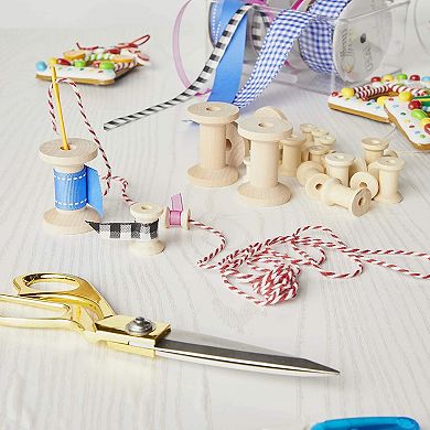 140 Pieces Unfinished Wooden Spools For Crafts, Ribbon, Thread, 3 Assorted Sizes