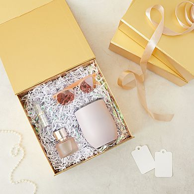 6 Pack Proposal Boxes, 9.5 X 9.5 X 3.5 Inch Glossy Gold Magnetic Gift Box