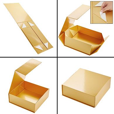 6 Pack Proposal Boxes, 9.5 X 9.5 X 3.5 Inch Glossy Gold Magnetic Gift Box
