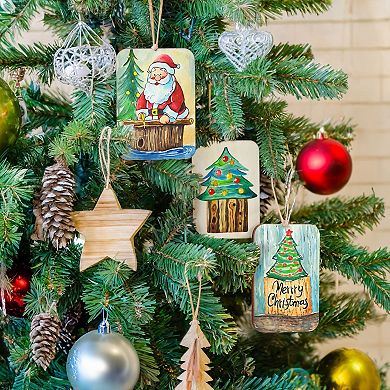 36 Pack Unfinished Wood Cutouts For Crafts, Rectangle Wooden Slices, 3.5 X 2.5"