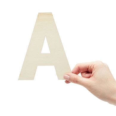 36x Unfinished Wooden Alphabet Letters Cutout W/ Extra 2 Set Vowels For Diy, 6"