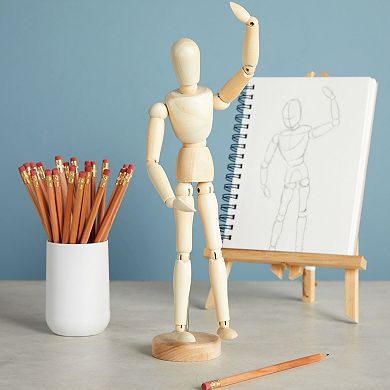 3 Pack Drawing Mannequin, Wooden Figure Model For Home Decor, 13"