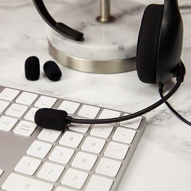 24 Pack Mini Foam Windscreen For Headset Microphone, Lavalier Mic, 0.8 In, Black