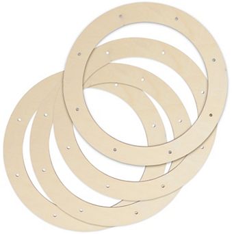 Wooden Wreath Ring Set For Crafts, Home Decor, 11.5 in 4-pack