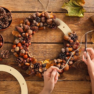 Wooden Wreath Ring Set For Crafts, Home Decor, 11.5 In, 4-pack