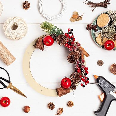 Wooden Wreath Ring Set For Crafts, Home Decor, 11.5 In, 4-pack