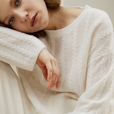 Lilysilk Women's Semi-sheer Cable-knit Sweater