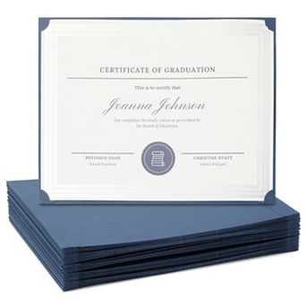 48-pack Single Sided Award Certificate Holders (fits 8.5x11, Navy Blue)